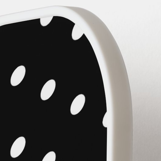 Schwarz-Weiß-Polka-Punkte Pickleball Schläger (Linke Seite)