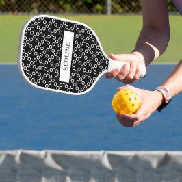 Schwarz-Weiß-Polka-Punkte Pickleball Schläger
