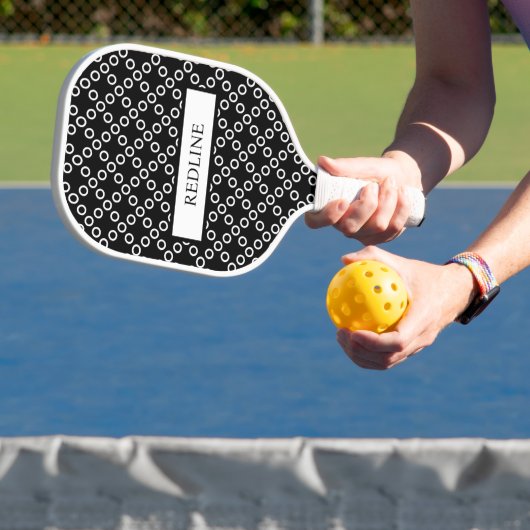 Schwarz-Weiß-Polka-Punkte Pickleball Schläger (InSitu)