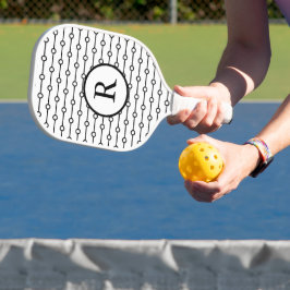 Schwarz-Weiß-Polka-Punkte Pickleball Schläger