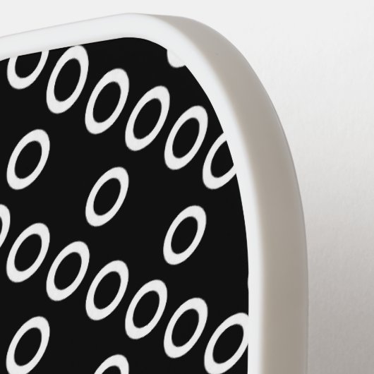 Schwarz-Weiß-Polka-Punkte Pickleball Schläger (Linke Seite)