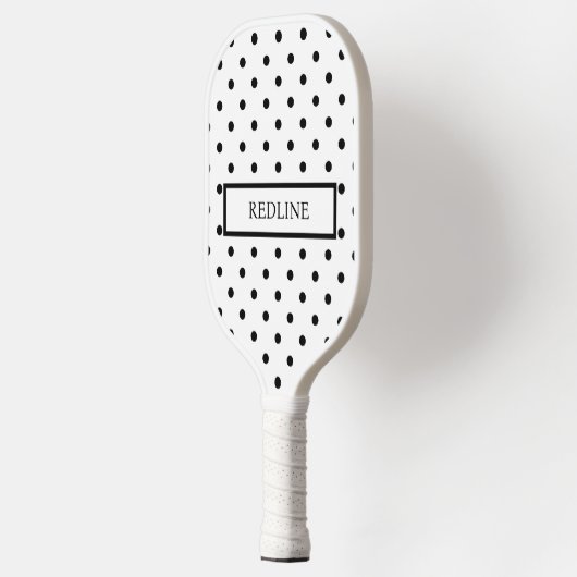 Schwarz-Weiß-Polka-Punkte Pickleball Schläger (Links)