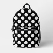 Schwarz-Weiß-Polka-Punkte, Polka-Dot-Muster Bedruckter Rucksack (Vorderseite)