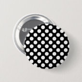 Schwarz-Weiß-Polka-Punkte, Polka-Dot-Muster Button (Vorne & Hinten)