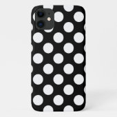Schwarz-Weiß-Polka-Punkte, Polka-Dot-Muster Case-Mate iPhone Hülle (Rückseite)