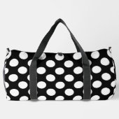 Schwarz-Weiß-Polka-Punkte, Polka-Dot-Muster Duffle Bag (Rückseite)