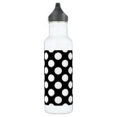 Schwarz-Weiß-Polka-Punkte, Polka-Dot-Muster Edelstahlflasche (Rechts)