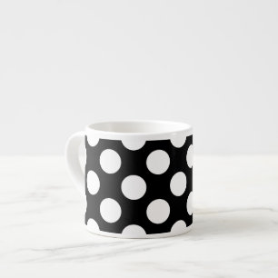 Schwarz-Weiß-Polka-Punkte, Polka-Dot-Muster Espressotasse
