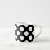 Schwarz-Weiß-Polka-Punkte, Polka-Dot-Muster Espressotasse (Rechts)