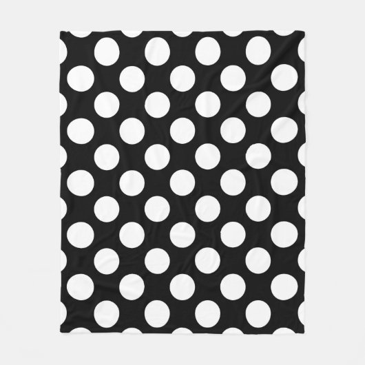 Schwarz-Weiß-Polka-Punkte, Polka-Dot-Muster Fleecedecke (Vorderseite)