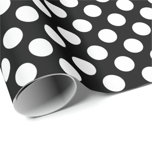 Schwarz-Weiß-Polka-Punkte, Polka-Dot-Muster Geschenkpapier (Rolleneckpunkt)