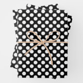 Schwarz-Weiß-Polka-Punkte, Polka-Dot-Muster Geschenkpapier Set (Beispiel)