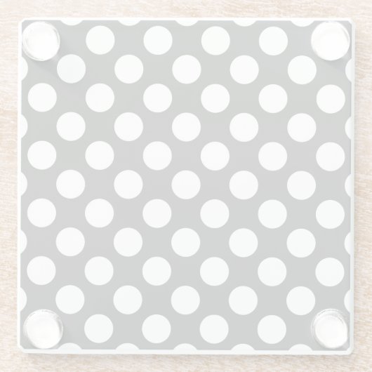 Schwarz-Weiß-Polka-Punkte, Polka-Dot-Muster Glasuntersetzer (Rückseite)
