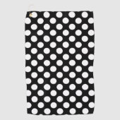 Schwarz-Weiß-Polka-Punkte, Polka-Dot-Muster Golfhandtuch (Vorderseite)