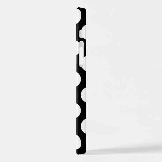 Schwarz-Weiß-Polka-Punkte, Polka-Dot-Muster iPhone Hülle (Linke Seite)