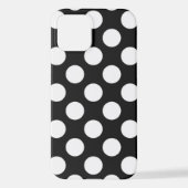 Schwarz-Weiß-Polka-Punkte, Polka-Dot-Muster iPhone Hülle (Rückseite)