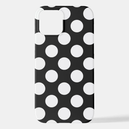 Schwarz-Weiß-Polka-Punkte, Polka-Dot-Muster iPhone Hülle (Rückseite)