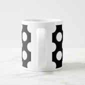 Schwarz-Weiß-Polka-Punkte, Polka-Dot-Muster Jumbo-Tasse (Rückseite)