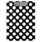Schwarz-Weiß-Polka-Punkte, Polka-Dot-Muster Klemmbrett (Vorderseite)