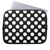 Schwarz-Weiß-Polka-Punkte, Polka-Dot-Muster Laptopschutzhülle (Vorderseite)
