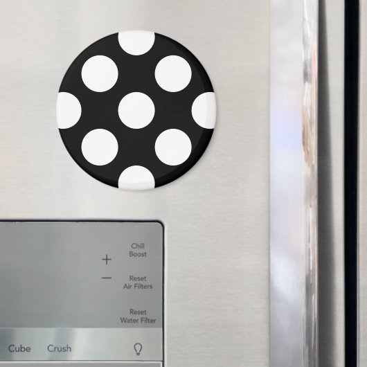 Schwarz-Weiß-Polka-Punkte, Polka-Dot-Muster Magnet (In Situ (Kühlschrank))