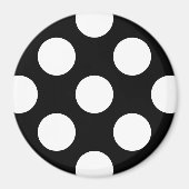 Schwarz-Weiß-Polka-Punkte, Polka-Dot-Muster Magnet (Vorne)