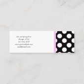 Schwarz-Weiß-Polka-Punkte, Polka-Dot-Muster Mini Visitenkarte (Rückseite)