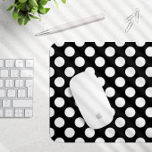 Schwarz-Weiß-Polka-Punkte, Polka-Dot-Muster Mousepad