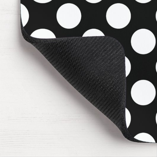 Schwarz-Weiß-Polka-Punkte, Polka-Dot-Muster Mousepad (Ecke)