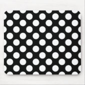 Schwarz-Weiß-Polka-Punkte, Polka-Dot-Muster Mousepad (Vorne)