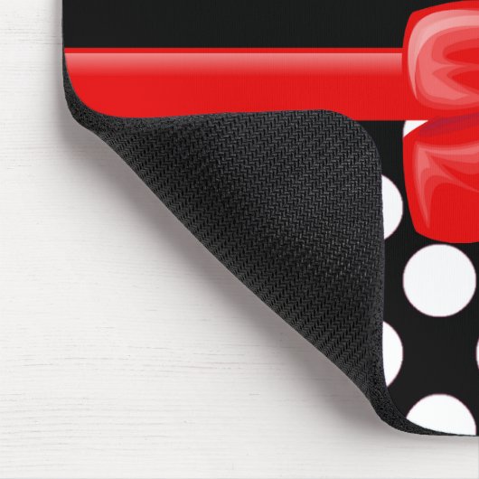 Schwarz-Weiß-Polka-Punkte, Polka-Dot-Muster Mousepad (Ecke)