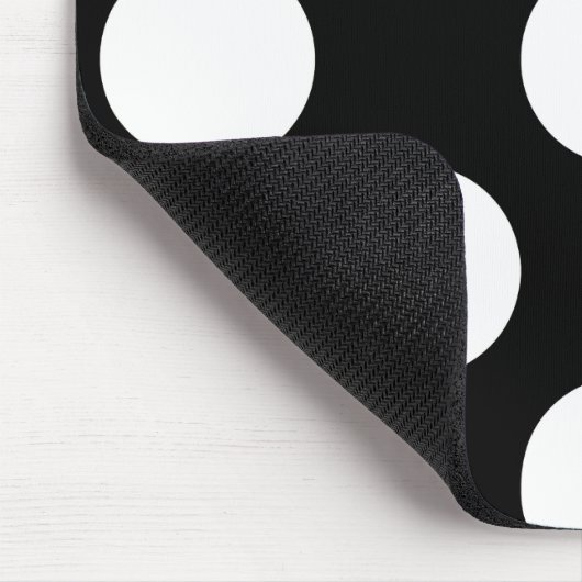 Schwarz-Weiß-Polka-Punkte, Polka-Dot-Muster Mousepad (Ecke)