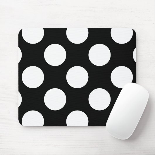 Schwarz-Weiß-Polka-Punkte, Polka-Dot-Muster Mousepad (Mit Mouse)