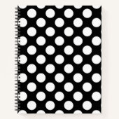 Schwarz-Weiß-Polka-Punkte, Polka-Dot-Muster Notizblock (Vorderseite)