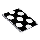 Schwarz-Weiß-Polka-Punkte, Polka-Dot-Muster Notizblock (Rechte Seite)