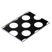 Schwarz-Weiß-Polka-Punkte, Polka-Dot-Muster Notizblock (Linke Seite)