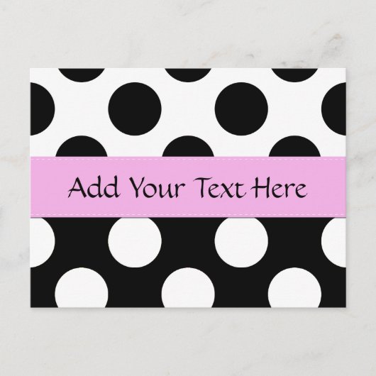 Schwarz-Weiß-Polka-Punkte, Polka-Dot-Muster Postkarte