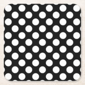 Schwarz-Weiß-Polka-Punkte, Polka-Dot-Muster Rechteckiger Pappuntersetzer (Vorderseite)