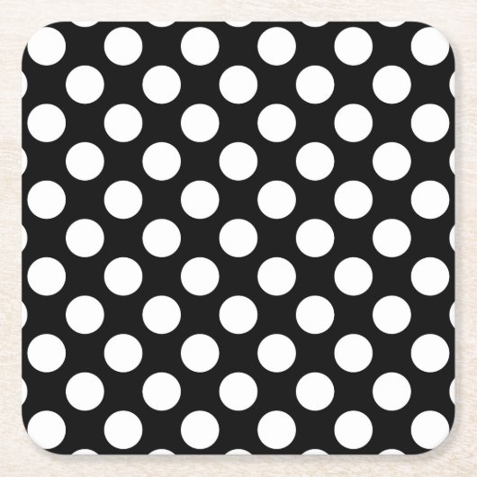 Schwarz-Weiß-Polka-Punkte, Polka-Dot-Muster Rechteckiger Pappuntersetzer (Vorderseite)
