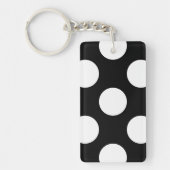Schwarz-Weiß-Polka-Punkte, Polka-Dot-Muster Schlüsselanhänger (Vorderseite)