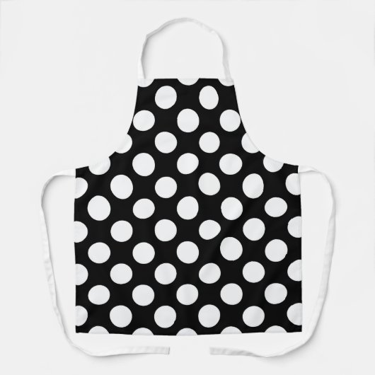 Schwarz-Weiß-Polka-Punkte, Polka-Dot-Muster Schürze (Vorderseite)