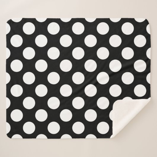 Schwarz-Weiß-Polka-Punkte, Polka-Dot-Muster Sherpadecke (Vorderseite (Horizontal))