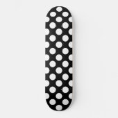 Schwarz-Weiß-Polka-Punkte, Polka-Dot-Muster Skateboard (Vorderseite)