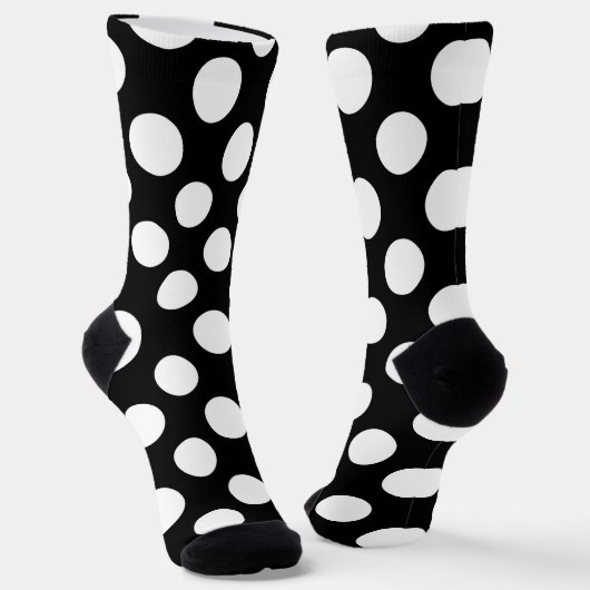 Schwarz-Weiß-Polka-Punkte, Polka-Dot-Muster Socken (Gewinkelt)