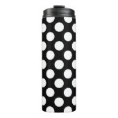 Schwarz-Weiß-Polka-Punkte, Polka-Dot-Muster Thermosbecher (Vorderseite)