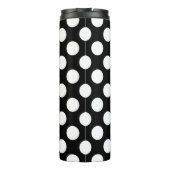 Schwarz-Weiß-Polka-Punkte, Polka-Dot-Muster Thermosbecher (Rückseite)