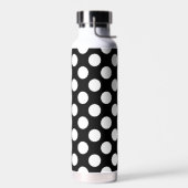 Schwarz-Weiß-Polka-Punkte, Polka-Dot-Muster Trinkflasche (Links)