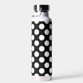 Schwarz-Weiß-Polka-Punkte, Polka-Dot-Muster Trinkflasche (Rechts)