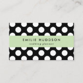 Schwarz-Weiß-Polka-Punkte, Polka-Dot-Muster Visitenkarte (Vorderseite)