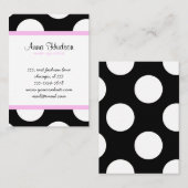 Schwarz-Weiß-Polka-Punkte, Polka-Dot-Muster Visitenkarte (Vorne/Hinten)